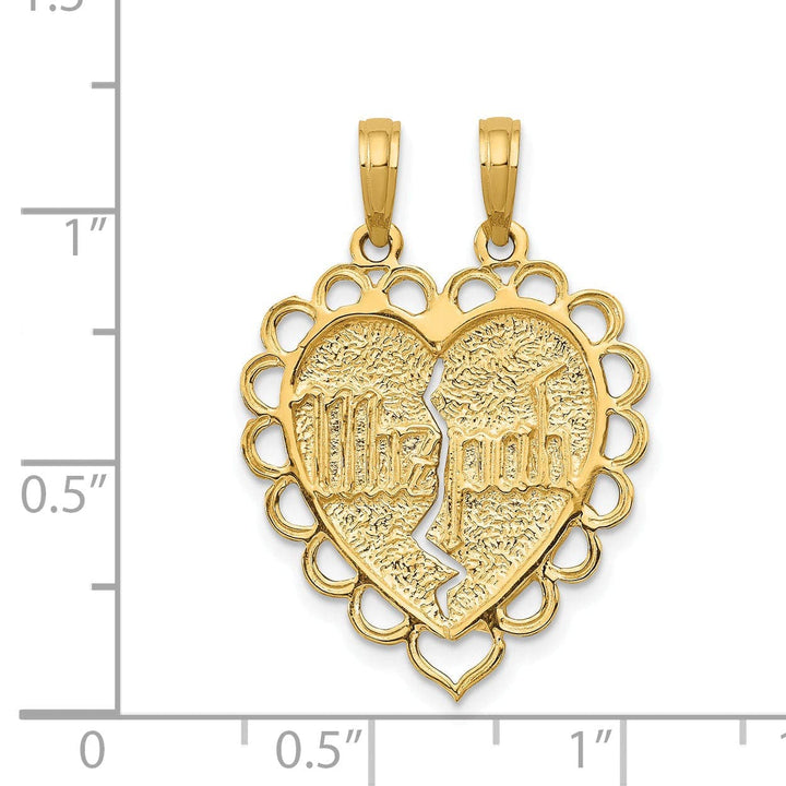 Lovely Rita's Pendants & Charms 14k Yellow Gold 2 Piece Mizpah Charm Pendant. Engraving fee $22.00.