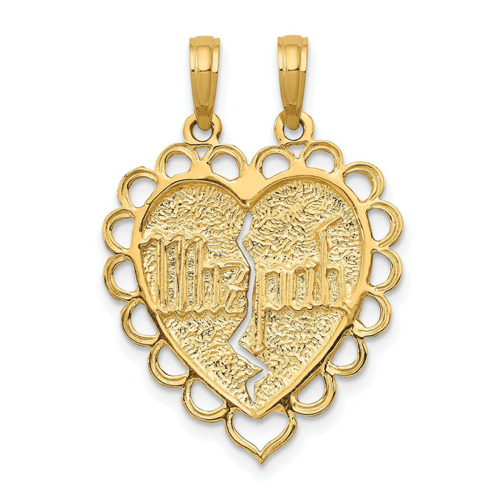 Lovely Rita's Pendants & Charms 14k Yellow Gold 2 Piece Mizpah Charm Pendant. Engraving fee $22.00.