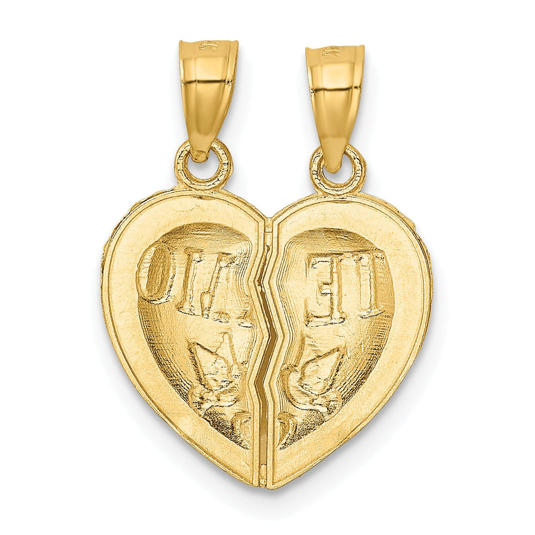 Lovely Rita's Pendants & Charms 14k Yellow Gold 2-Pieces TE AMO Heart Pendant