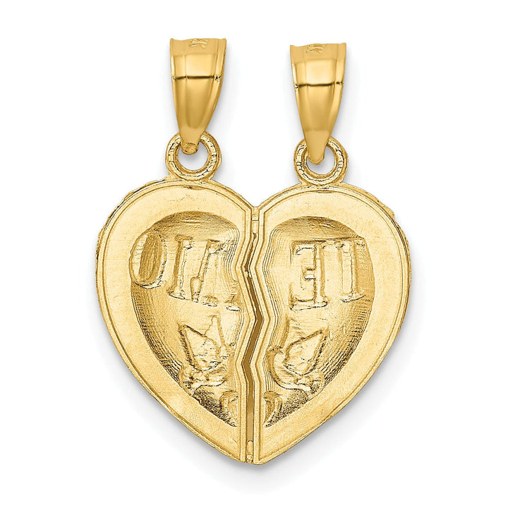 Lovely Rita's Pendants & Charms 14k Yellow Gold 2-Pieces TE AMO Heart Pendant