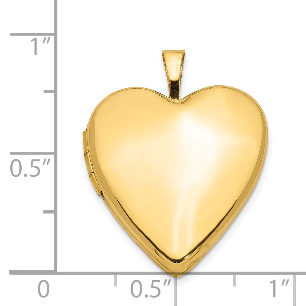 Lovely Rita's Pendants & Charms 14k Yellow Gold 20MM Plain Polished Heart Locket
