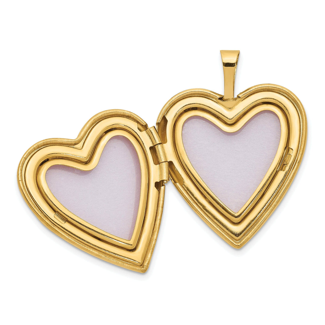 Lovely Rita's Pendants & Charms 14k Yellow Gold 20MM Rose I Love You Heart Locket