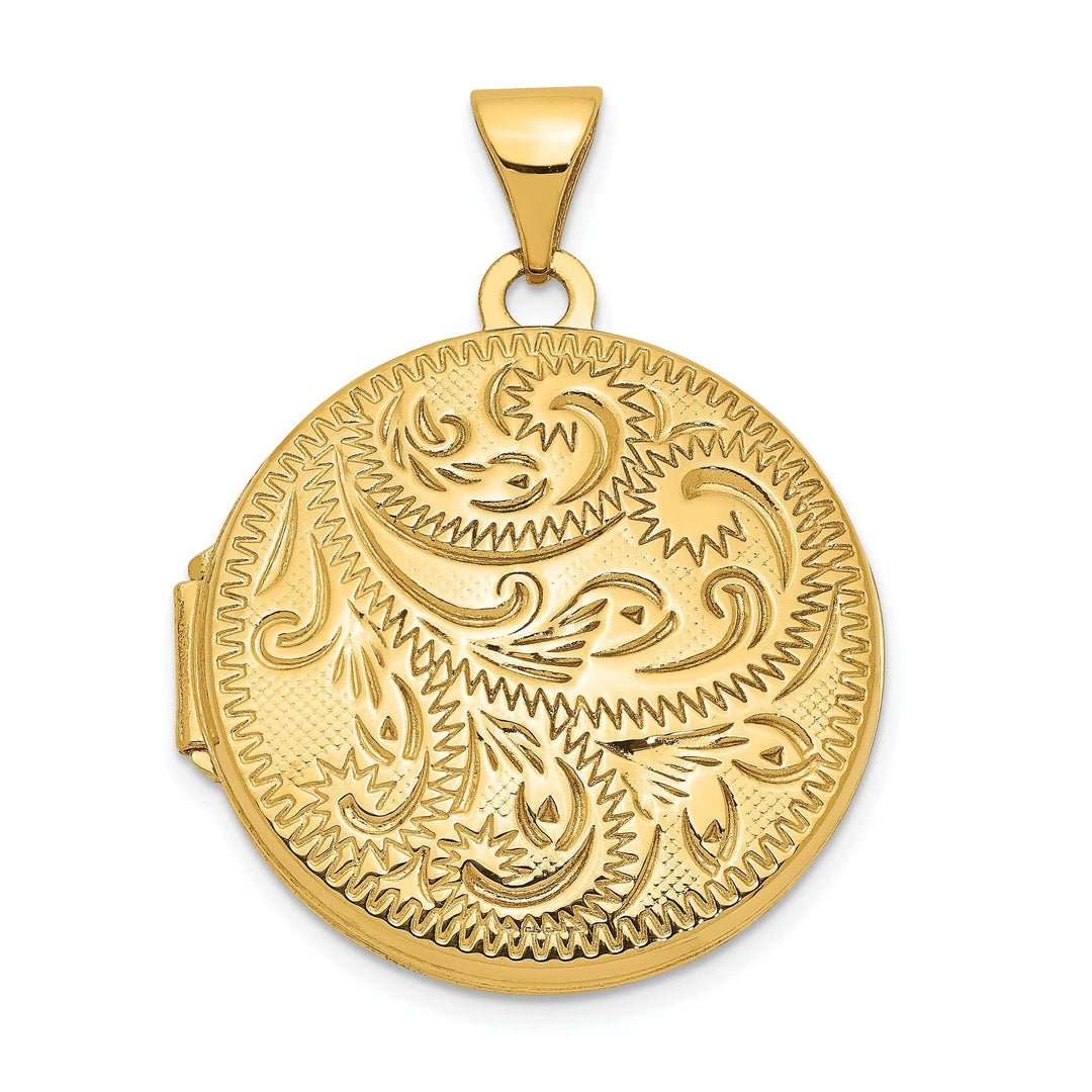 Lovely Rita's Pendants & Charms 14k Yellow Gold 20MM Scroll Hand Engraved Locket