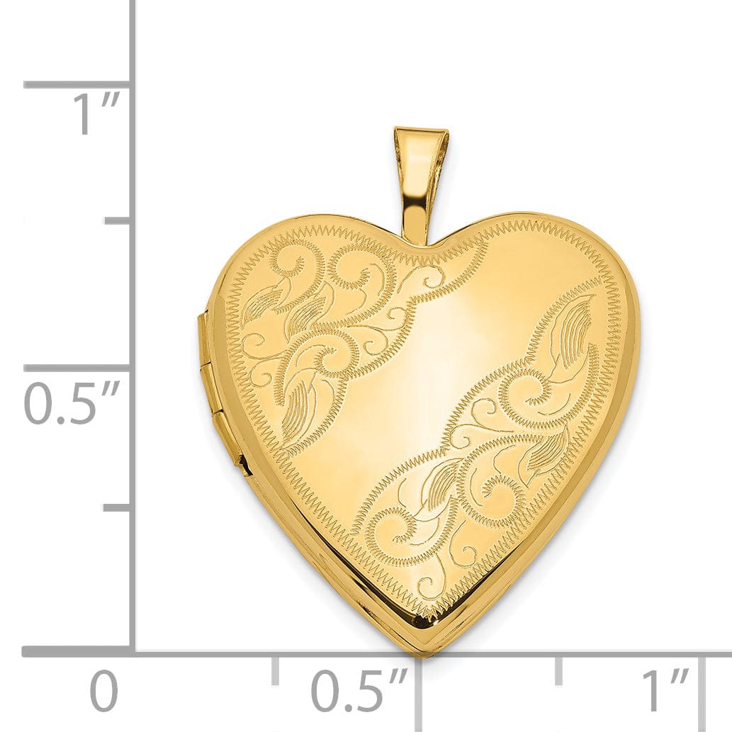 Lovely Rita's Pendants & Charms 14k Yellow Gold 20MM Side Swirl Heart Locket