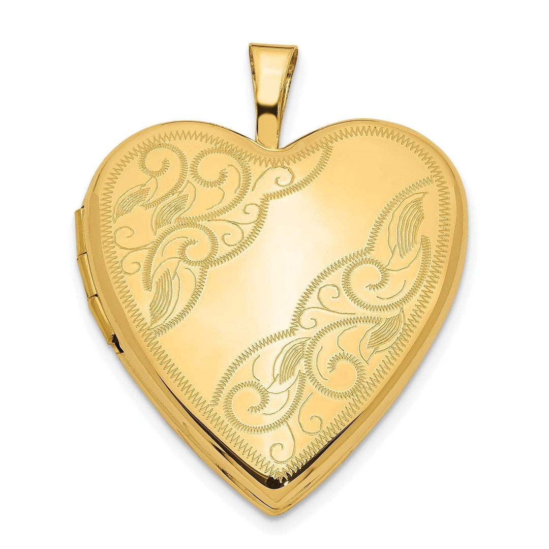 Lovely Rita's Pendants & Charms 14k Yellow Gold 20MM Side Swirl Heart Locket