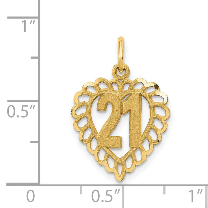 Lovely Rita's Pendants & Charms 14k Yellow Gold 21 in Heart Charm Pendant
