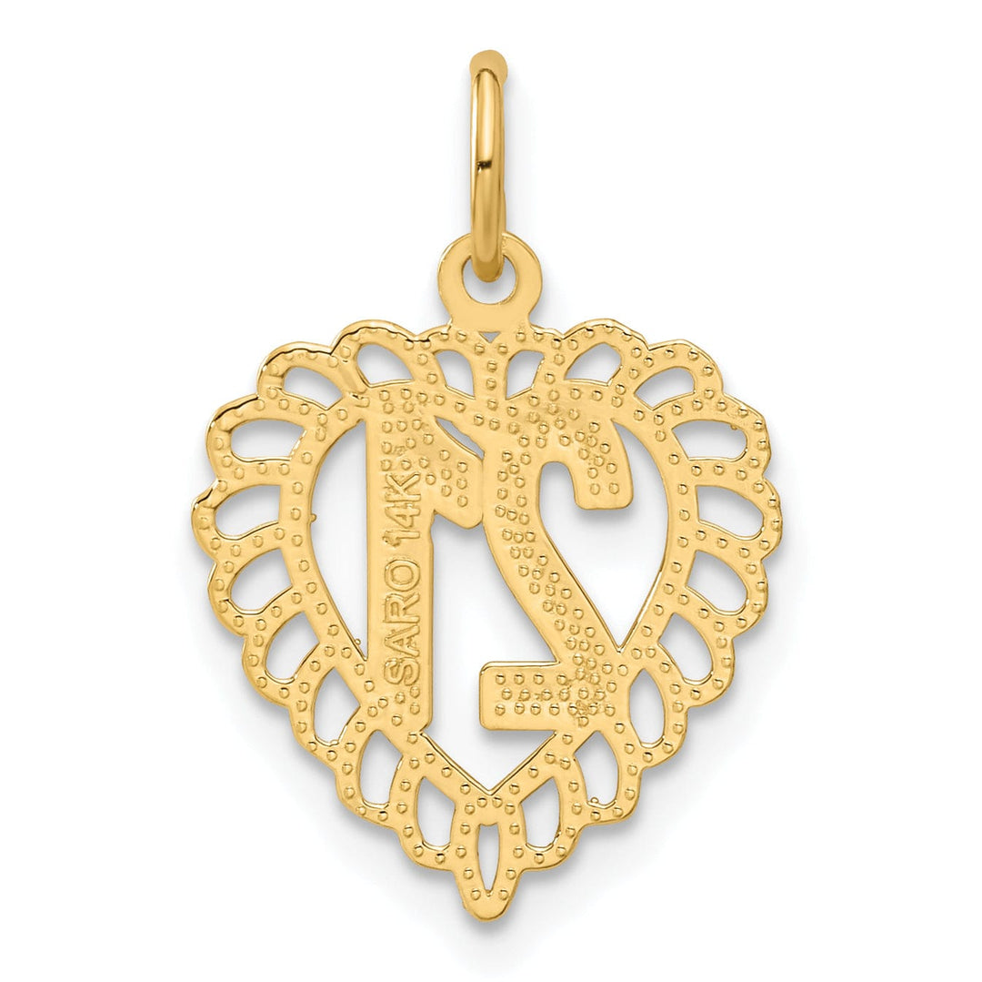 Lovely Rita's Pendants & Charms 14k Yellow Gold 21 in Heart Charm Pendant