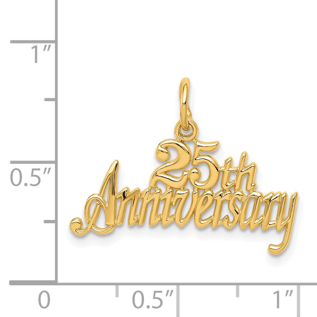 Lovely Rita's Pendants & Charms 14k Yellow Gold 25th Anniversary Charm Pendant