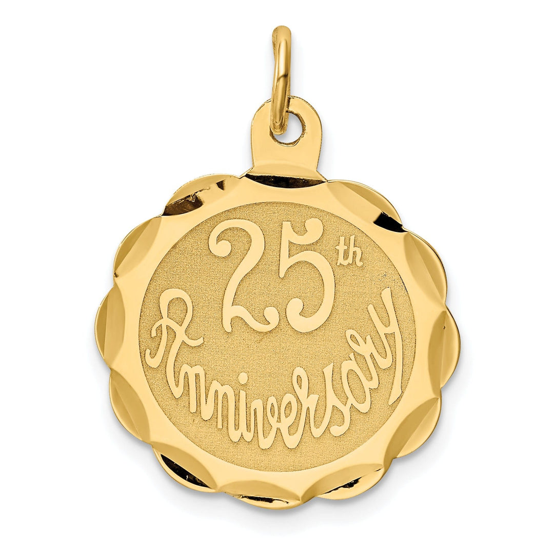 Lovely Rita's Pendants & Charms 14k Yellow Gold 25th Anniversary Disc Pendant