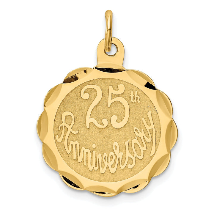 Lovely Rita's Pendants & Charms 14k Yellow Gold 25th Anniversary Disc Pendant