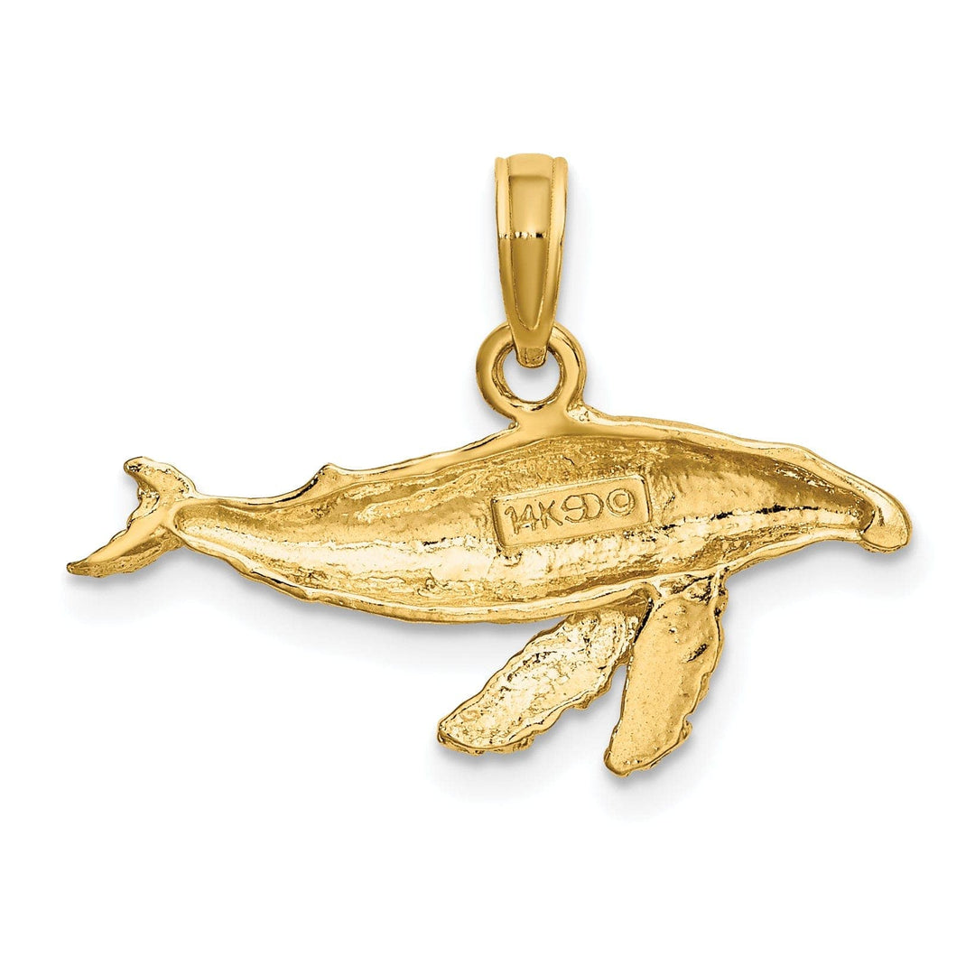 Lovely Rita's Pendants & Charms 14K Yellow Gold 2D Textured Polished Finish Whale Charm Pendant