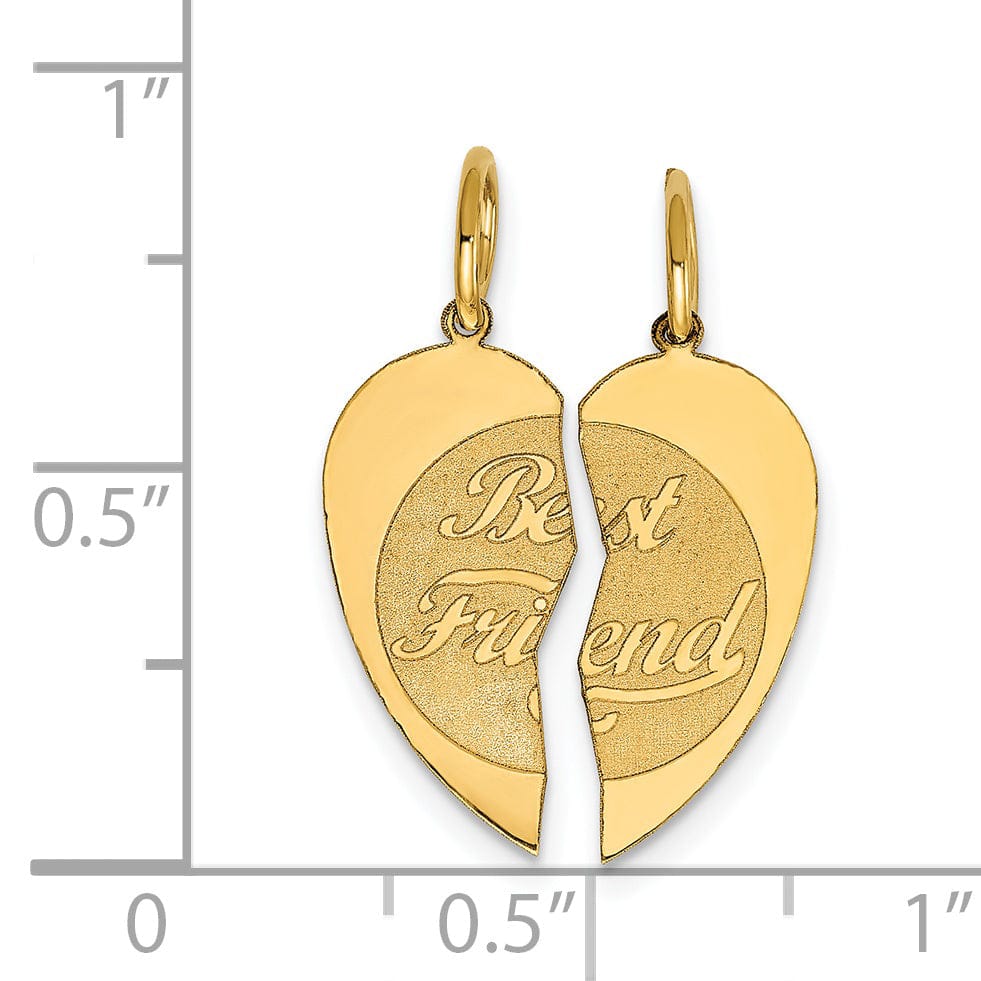 Lovely Rita's Pendants & Charms 14k Yellow Gold 2pc Best Friend Charm Pendant