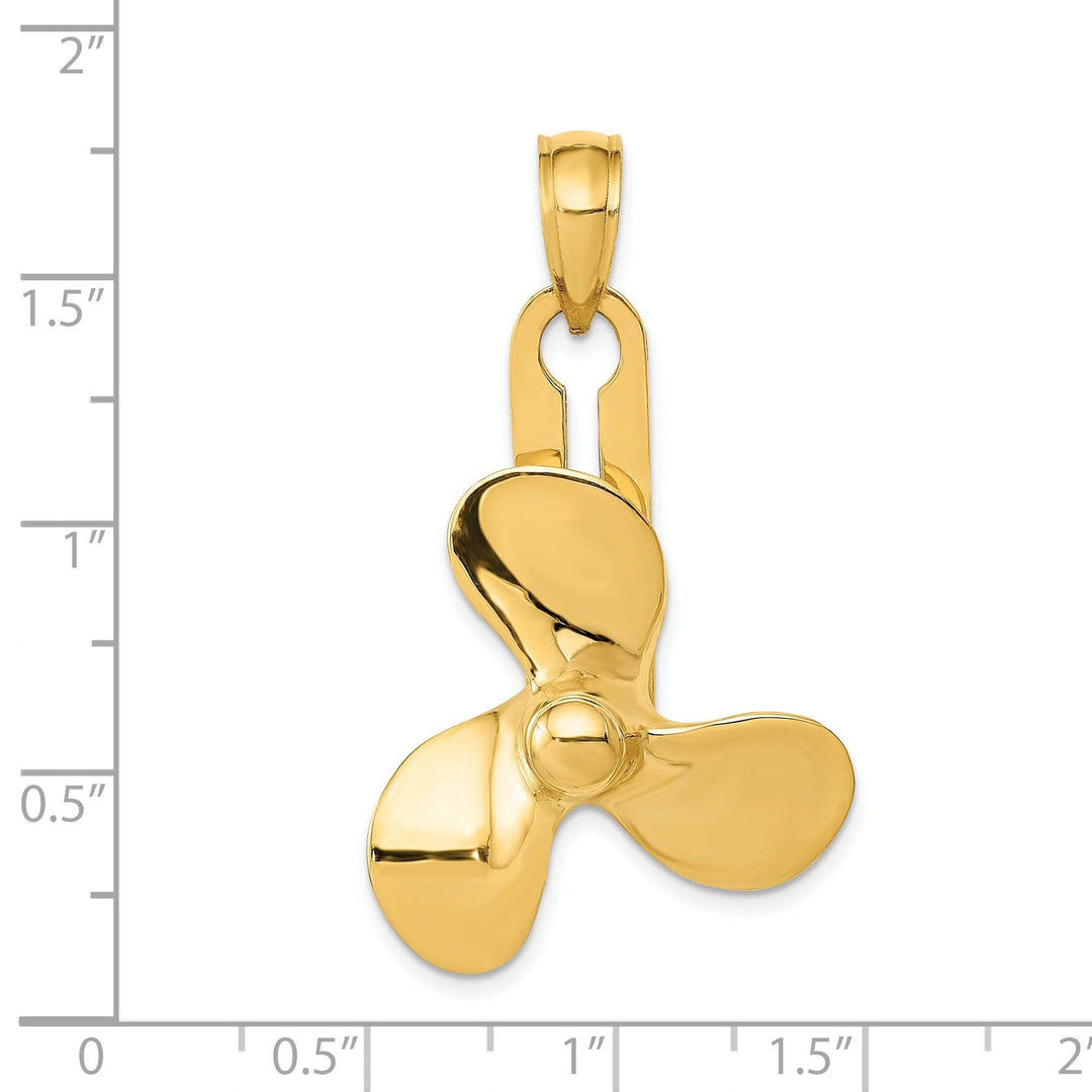 Lovely Rita's Pendants & Charms 14k Yellow Gold 3 Blade Propeller Pendant