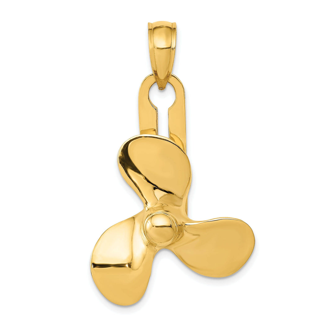 Lovely Rita's Pendants & Charms 14k Yellow Gold 3 Blade Propeller Pendant