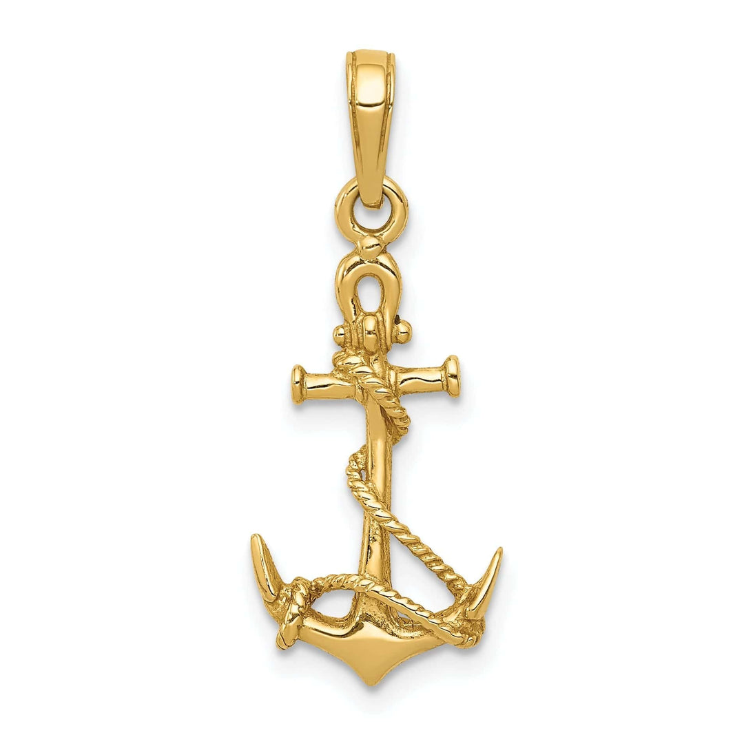 Lovely Rita's Pendants & Charms 14k Yellow Gold 3-D Anchor Shackle Rope Pendant