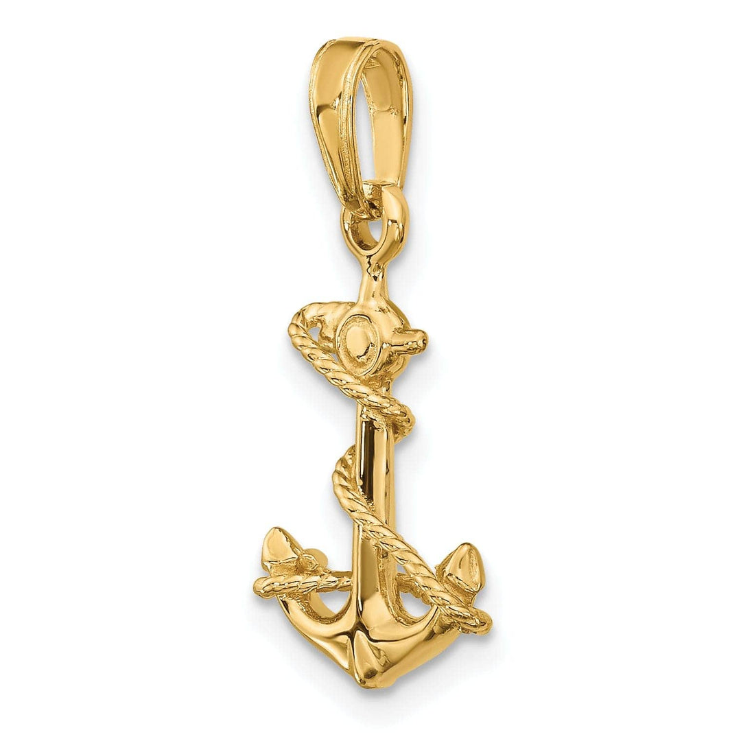 Lovely Rita's Pendants & Charms 14k Yellow Gold 3-D Anchor with Rope Pendant