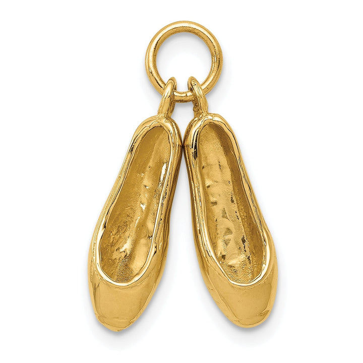 Lovely Rita's Pendants & Charms 14k Yellow Gold 3-D Ballet Slippers Pendant