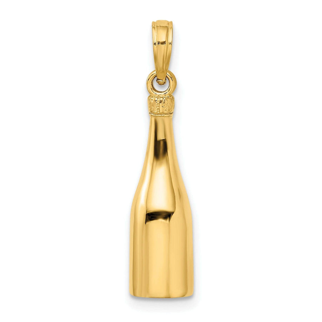 Lovely Rita's Pendants & Charms 14k Yellow Gold 3-D Champagne Bottle Pendant
