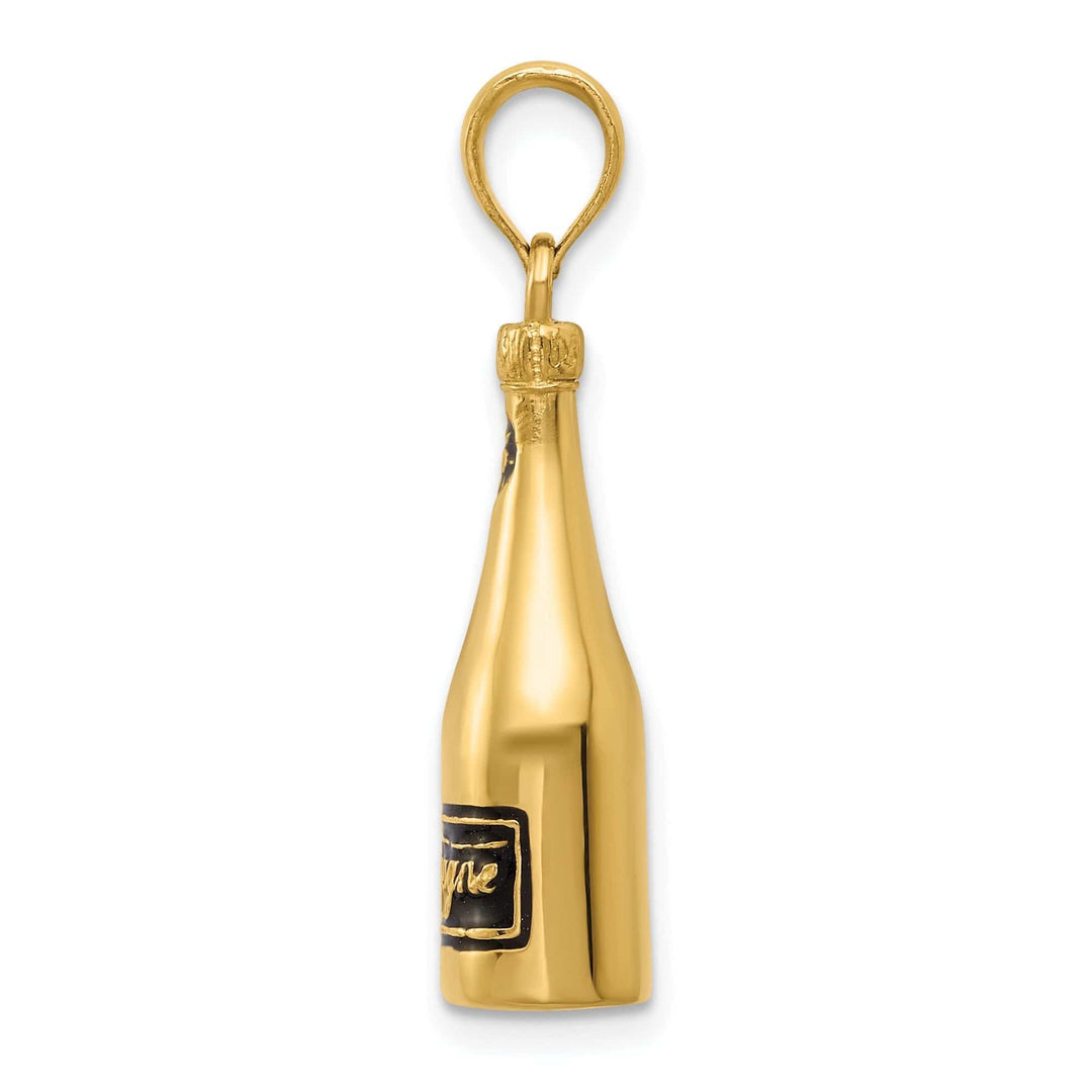 Lovely Rita's Pendants & Charms 14k Yellow Gold 3-D Champagne Bottle Pendant