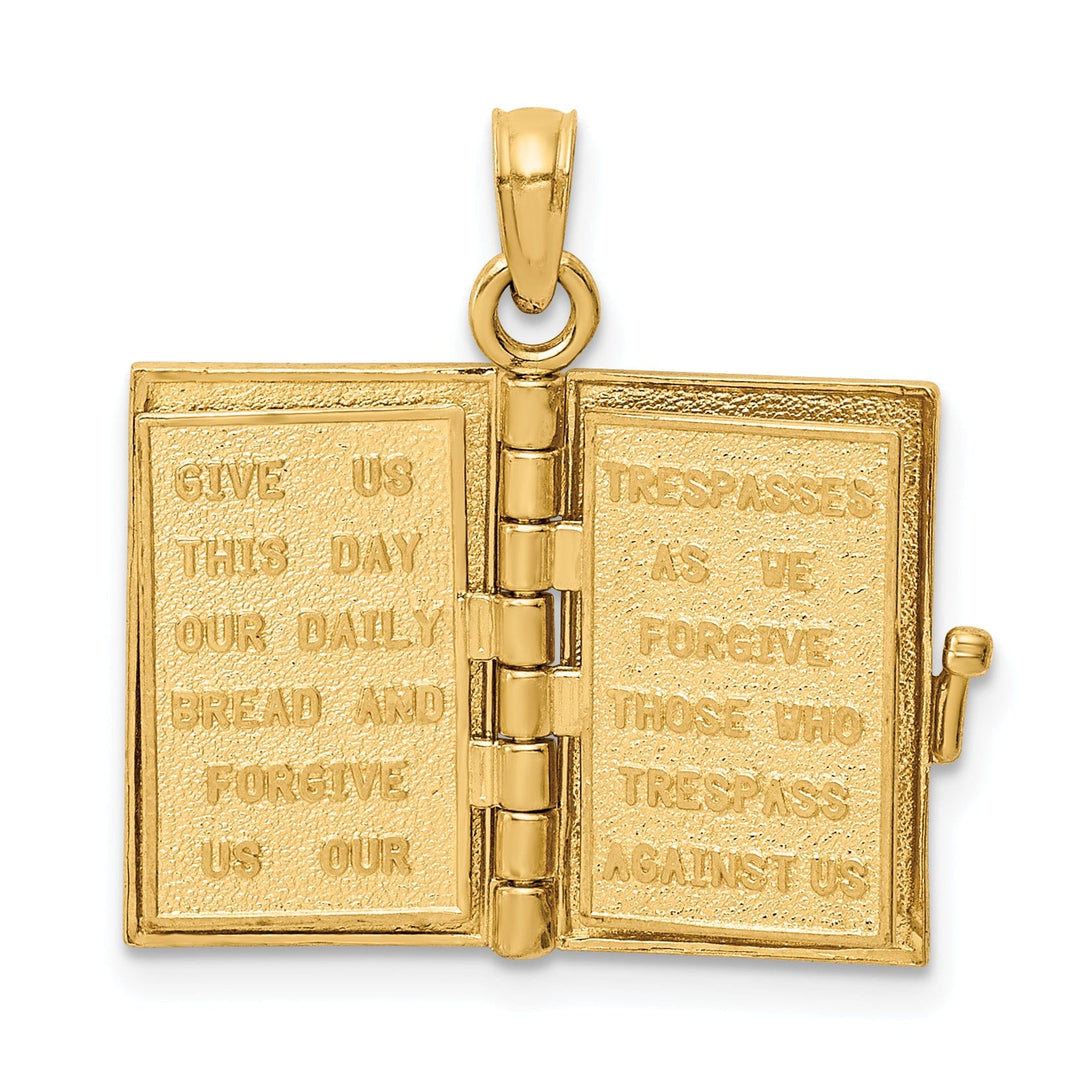Lovely Rita's Pendants & Charms 14K Yellow Gold 3-D Cross The Lord's Prayer Bible Moveable Pendant