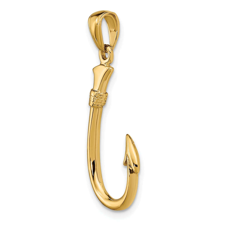 Lovely Rita's Pendants & Charms 14k Yellow Gold 3-D Fishing Hook Pendant