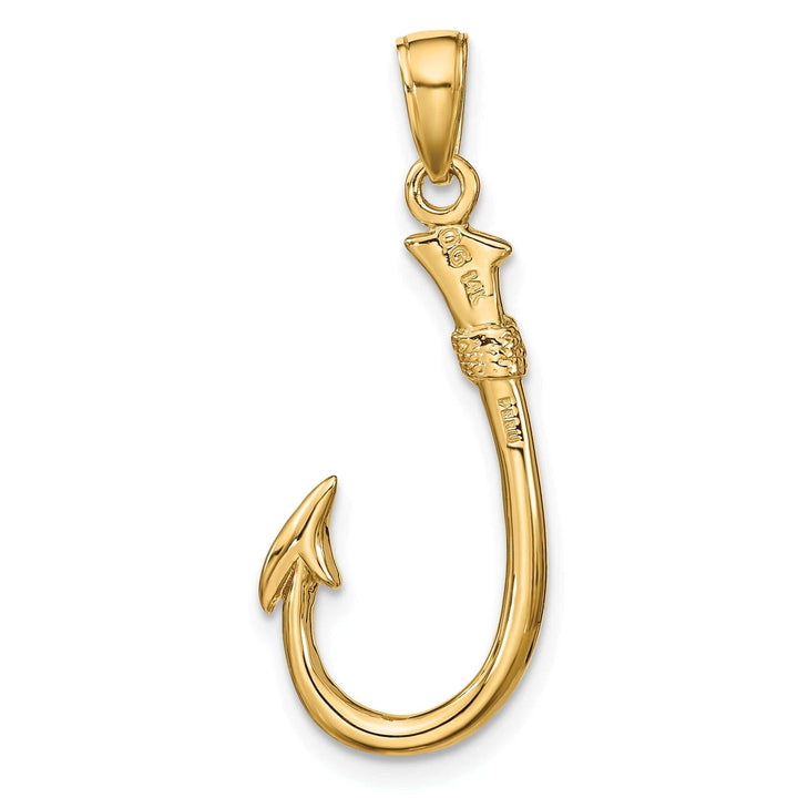 Lovely Rita's Pendants & Charms 14k Yellow Gold 3-D Fishing Hook Pendant