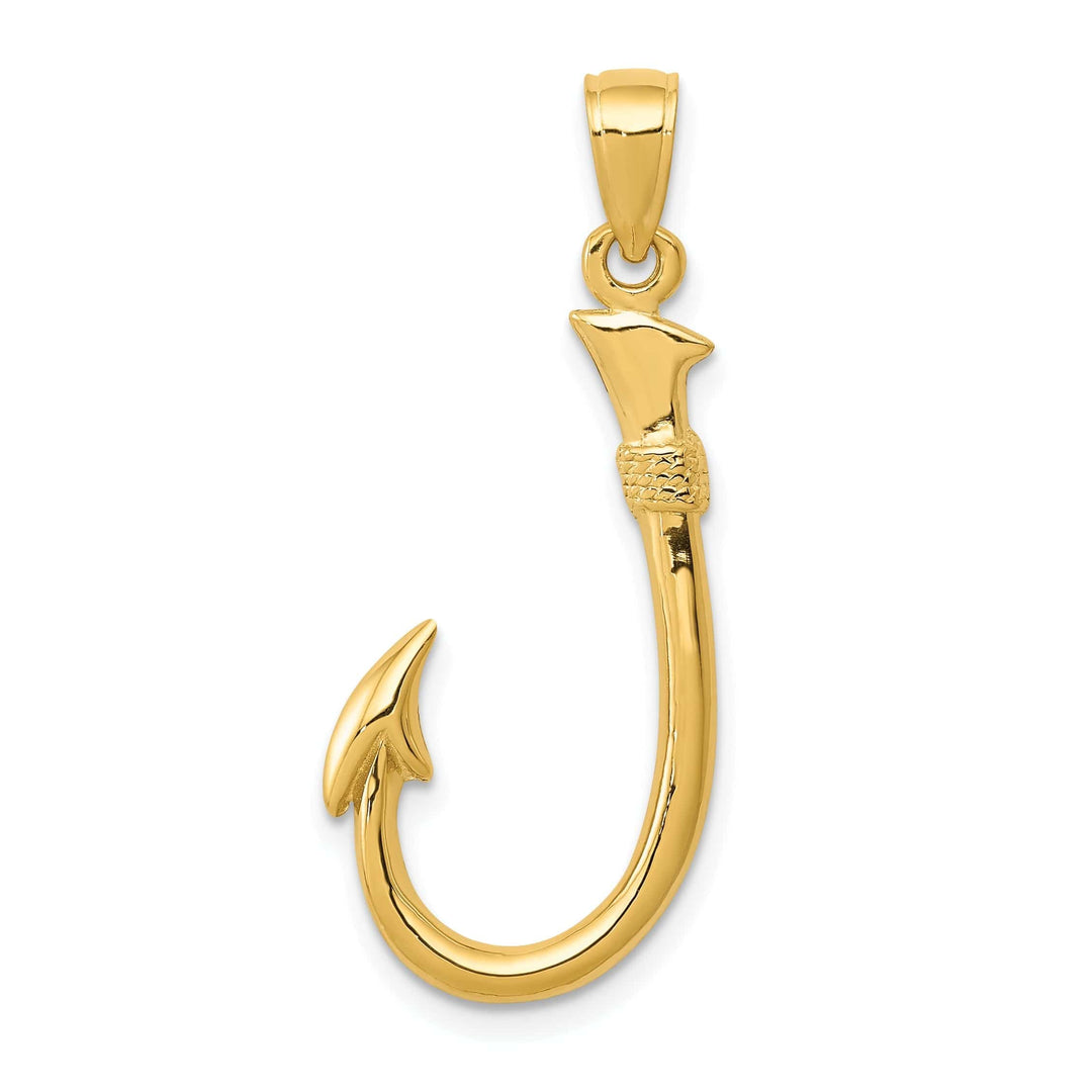 Lovely Rita's Pendants & Charms 14k Yellow Gold 3-D Fishing Hook Pendant