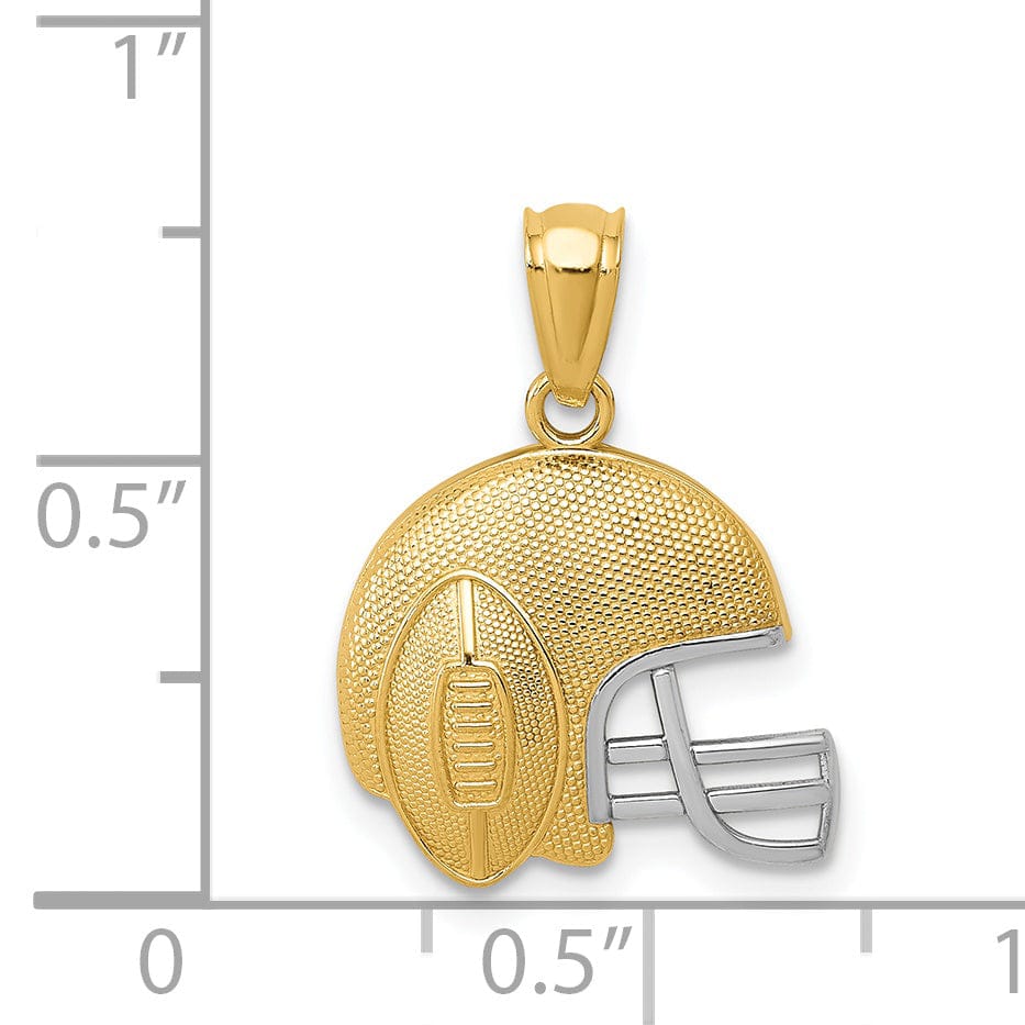 Lovely Rita's Pendants & Charms 14k Yellow Gold 3-D Football on Helmet Pendant