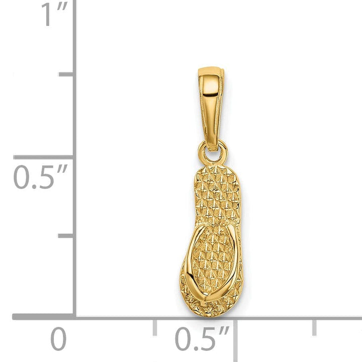 Lovely Rita's Pendants & Charms 14k Yellow Gold 3-D Hawaii Flip Flop Pendant