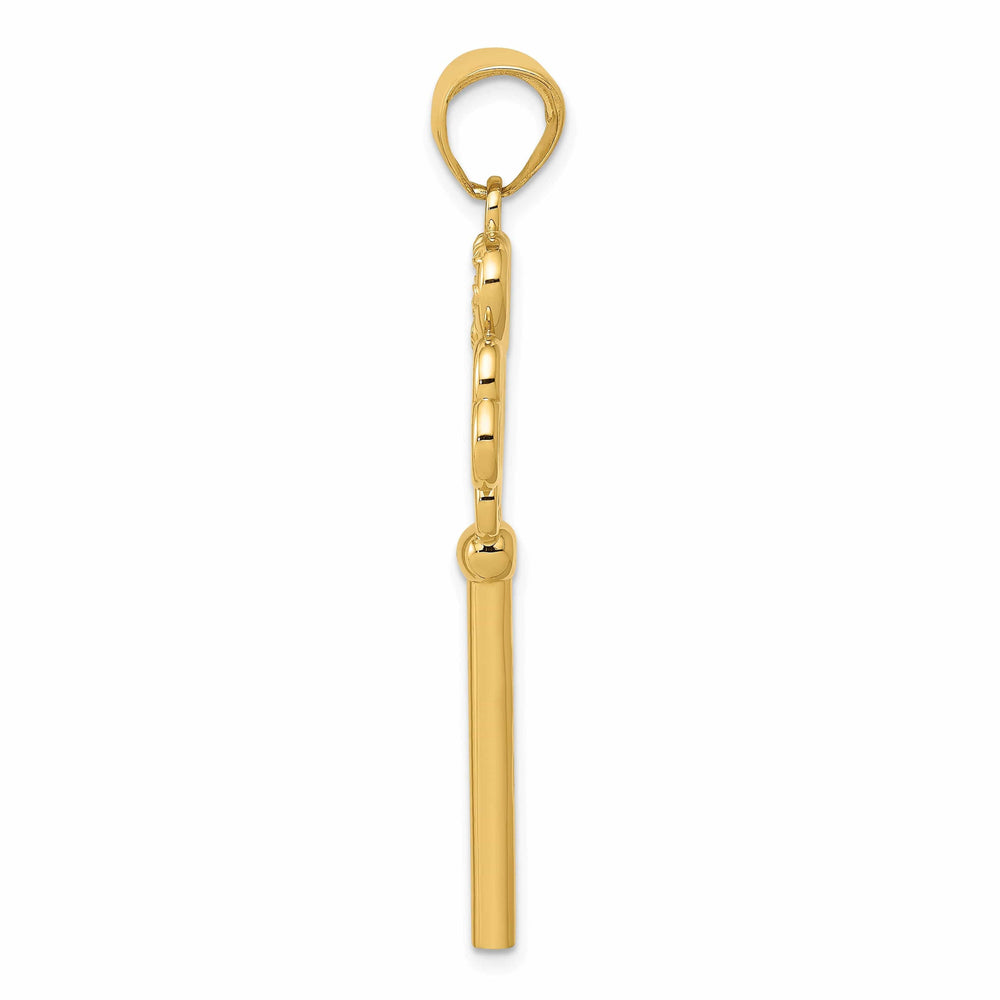 Lovely Rita's Pendants & Charms 14K Yellow Gold 3-D Hearts KEY TO MY HEART Key Charm Pendant