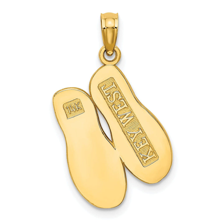 Lovely Rita's Pendants & Charms 14K Yellow Gold 3-D KEY WEST Double Flip Flop Sandal Pendant