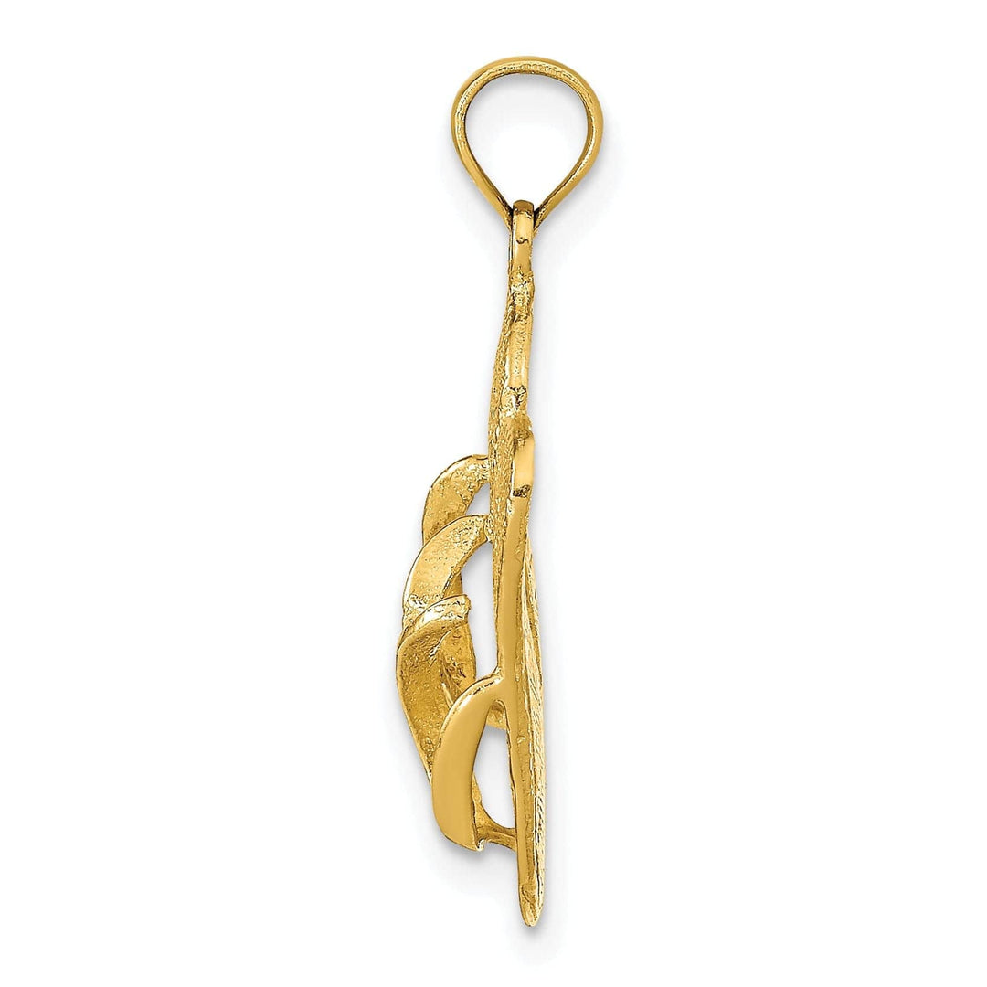 Lovely Rita's Pendants & Charms 14K Yellow Gold 3-D KEY WEST Reversible Flip Flop Sandal Pendant