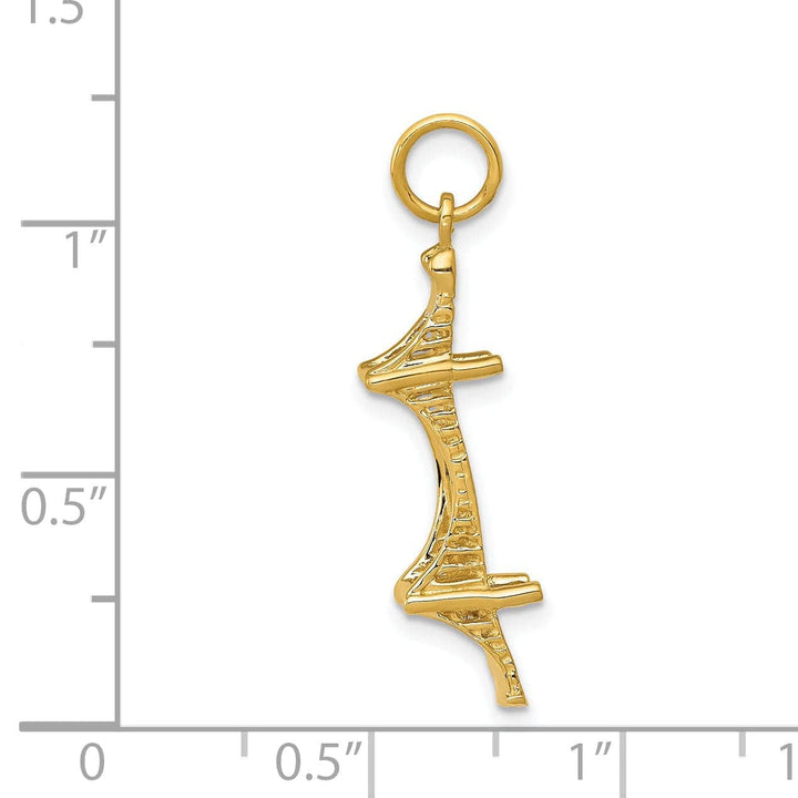 Lovely Rita's Pendants & Charms 14k Yellow Gold 3-D Mackinac Bridge Pendant