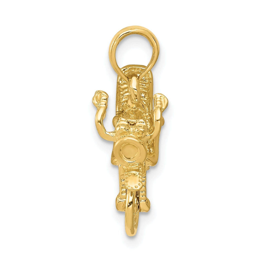 Lovely Rita's Pendants & Charms 14k Yellow Gold 3-D Moveable Motorcycle Pendant