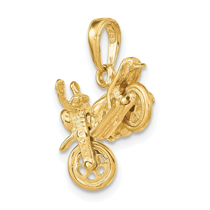Lovely Rita's Pendants & Charms 14k Yellow Gold 3-D Moveable Motorcycle Pendant