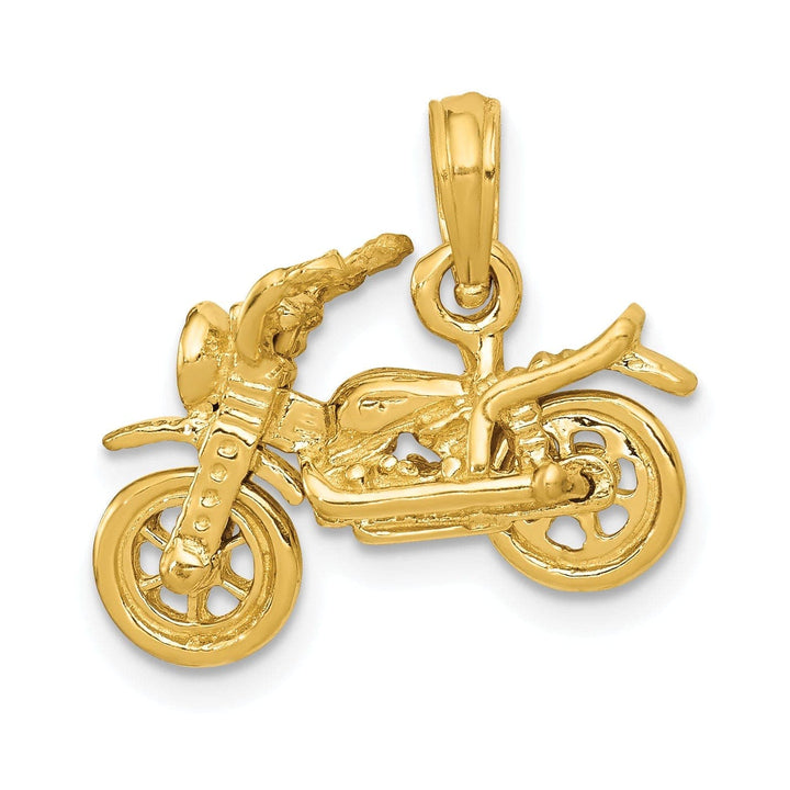 Lovely Rita's Pendants & Charms 14k Yellow Gold 3-D Moveable Motorcycle Pendant