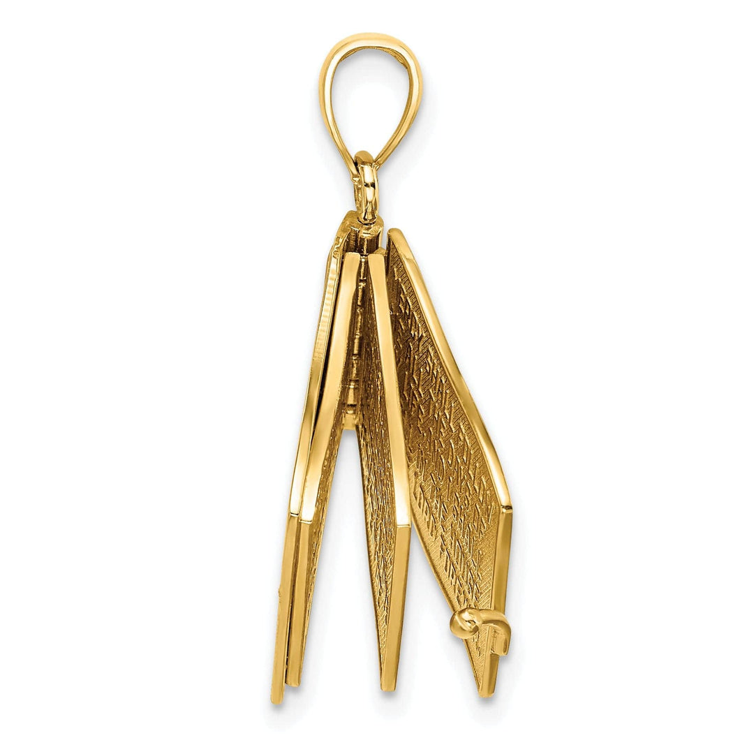 Lovely Rita's Pendants & Charms 14K Yellow Gold 3-D Moveable Pages The Lord Is My Shepherd Psalm 23 Pendant