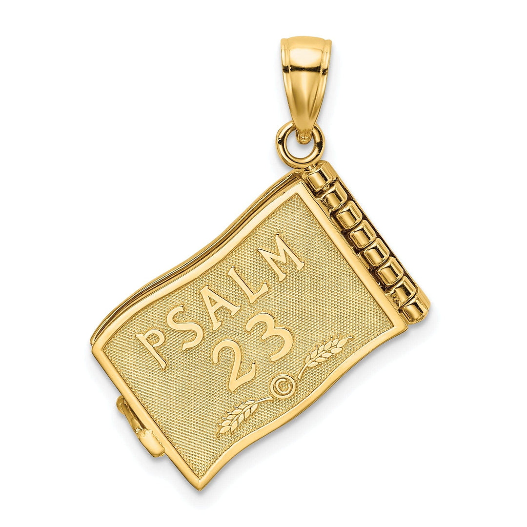 Lovely Rita's Pendants & Charms 14K Yellow Gold 3-D Moveable Pages The Lord Is My Shepherd Psalm 23 Pendant
