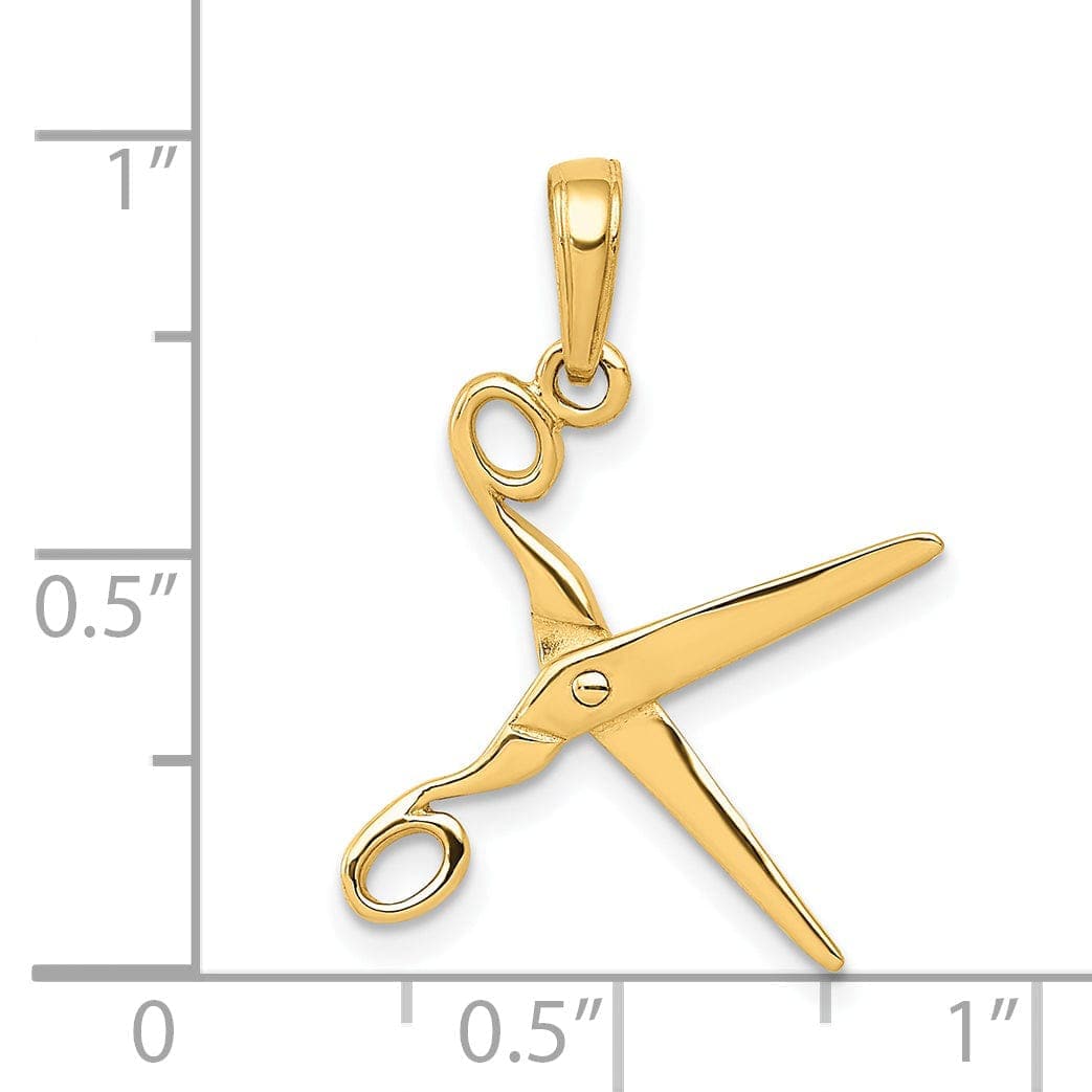 Lovely Rita's Pendants & Charms 14k Yellow Gold 3-D Moveable Scissors Charm