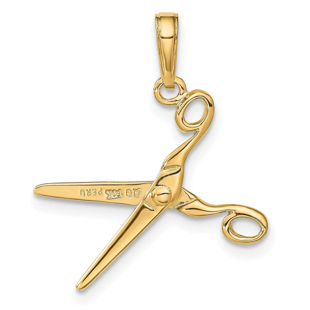 Lovely Rita's Pendants & Charms 14k Yellow Gold 3-D Moveable Scissors Charm