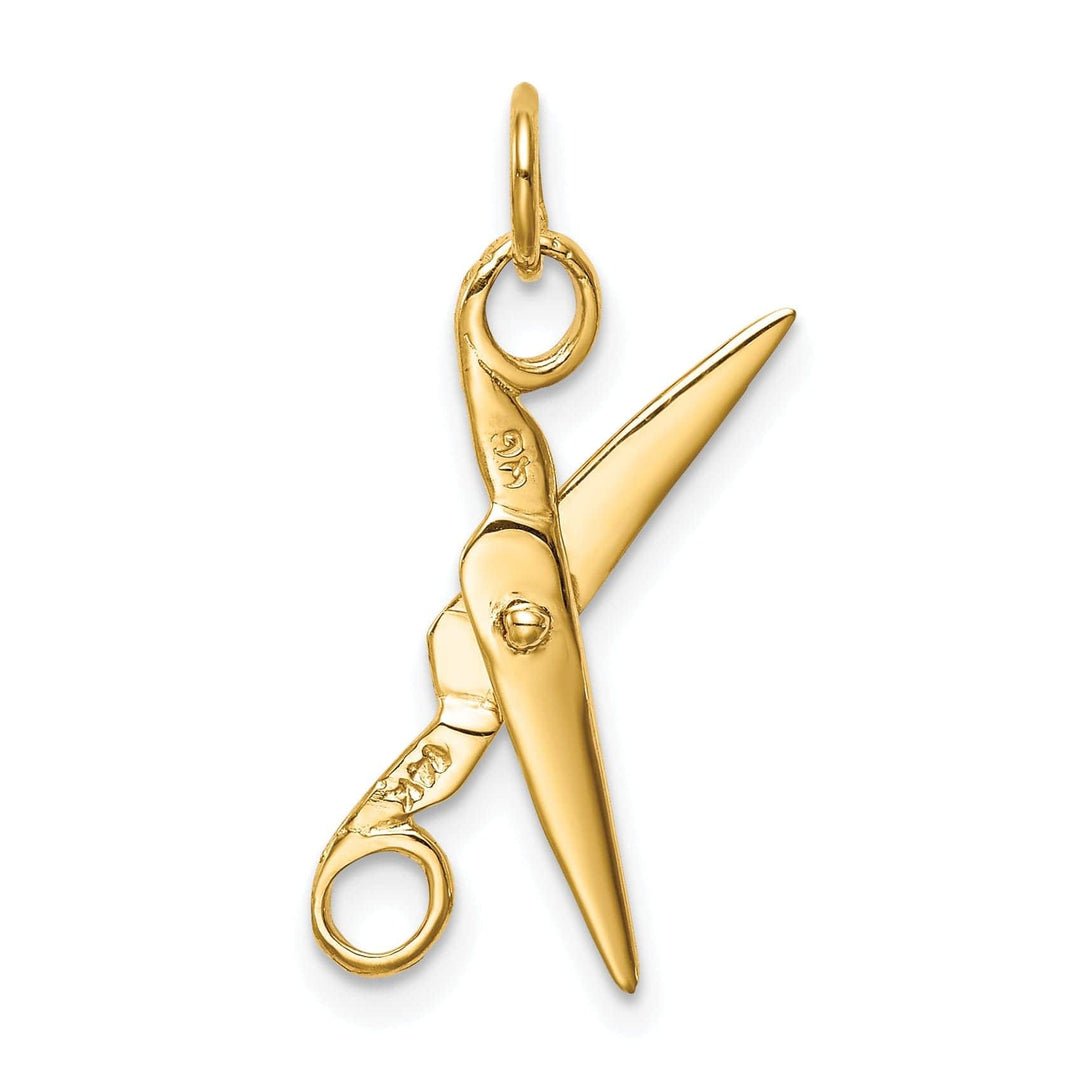 Lovely Rita's Pendants & Charms 14k Yellow Gold 3-D Moveable Scissors Pendant