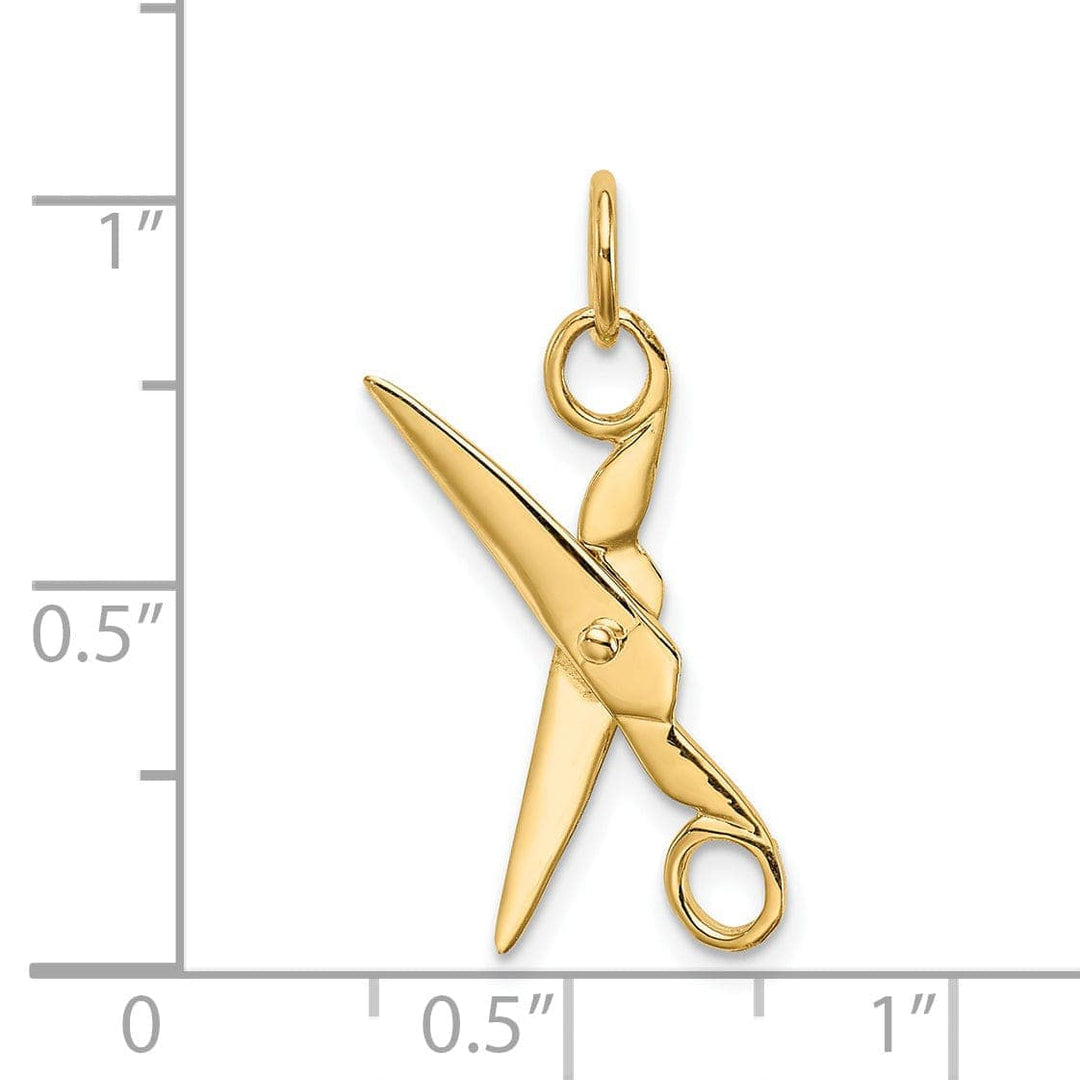 Lovely Rita's Pendants & Charms 14k Yellow Gold 3-D Moveable Scissors Pendant