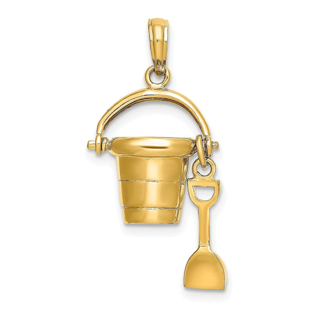 Lovely Rita's Pendants & Charms 14K Yellow Gold 3-D MYRTLE BEACH Florida Bucket Shovel Pendant