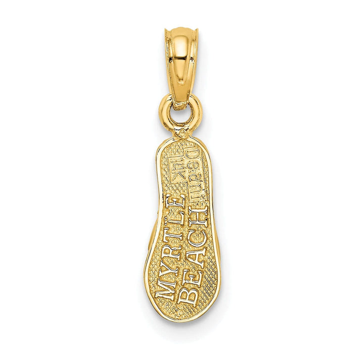 Lovely Rita's Pendants & Charms 14k Yellow Gold 3-D MYRTLE BEACH Single Flip-Flop Sandal Pendant