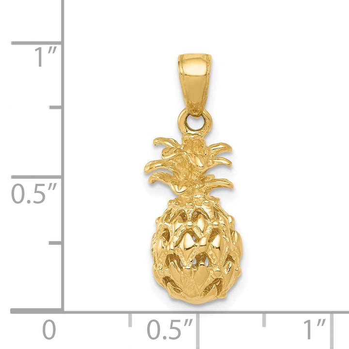 Lovely Rita's Pendants & Charms 14k Yellow Gold 3-D Pineapple Charm Pendant