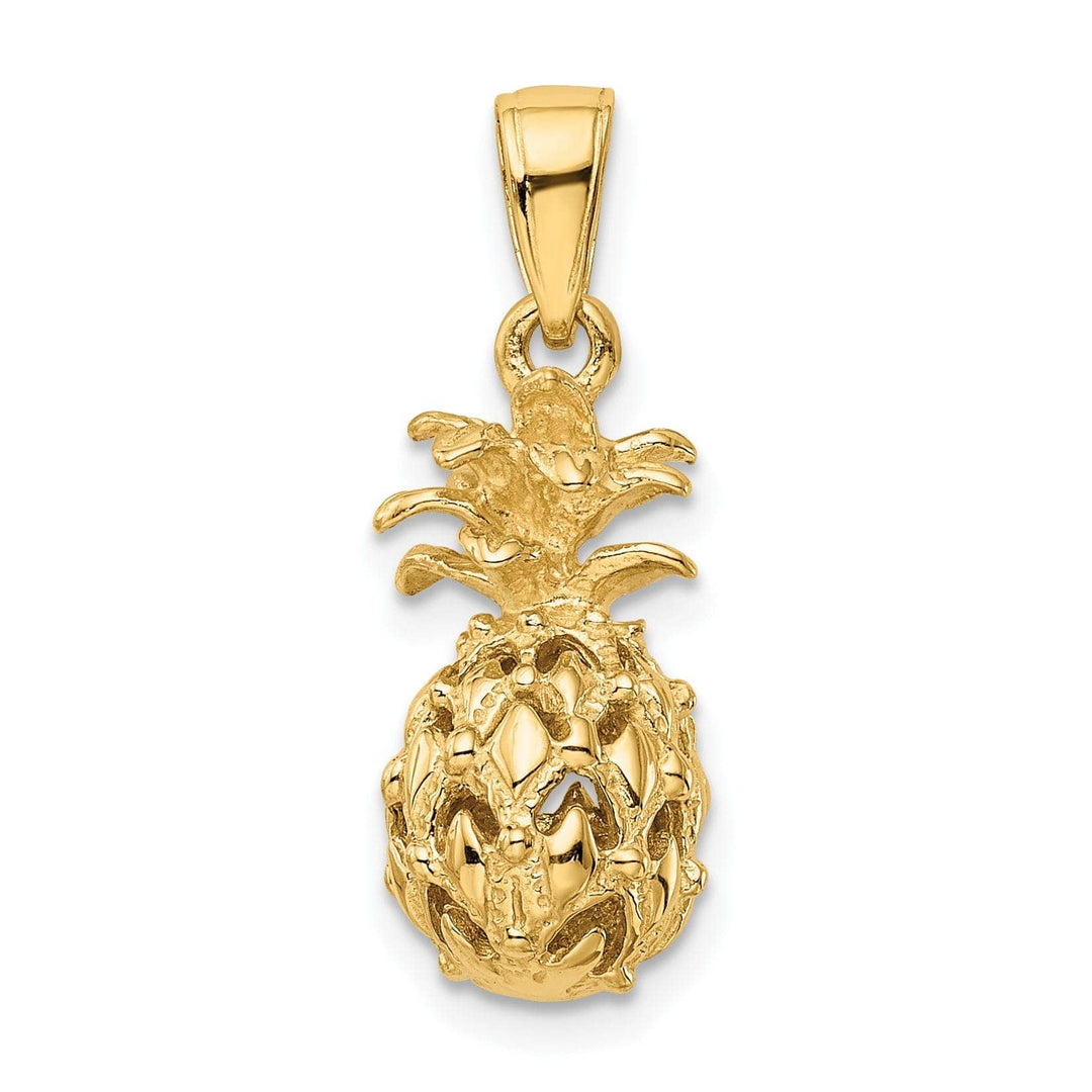 Lovely Rita's Pendants & Charms 14k Yellow Gold 3-D Pineapple Charm Pendant