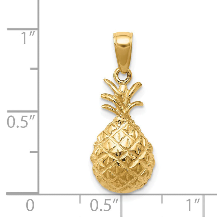 Lovely Rita's Pendants & Charms 14k Yellow Gold 3-D Pineapple Charm Pendant