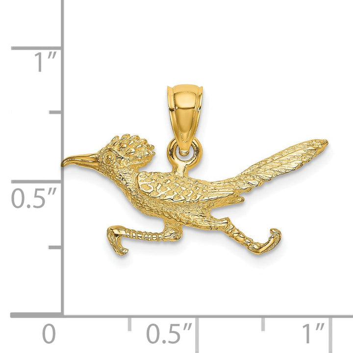 Lovely Rita's Pendants & Charms 14K Yellow Gold 3-D Polished Finish Road Runner Pendant
