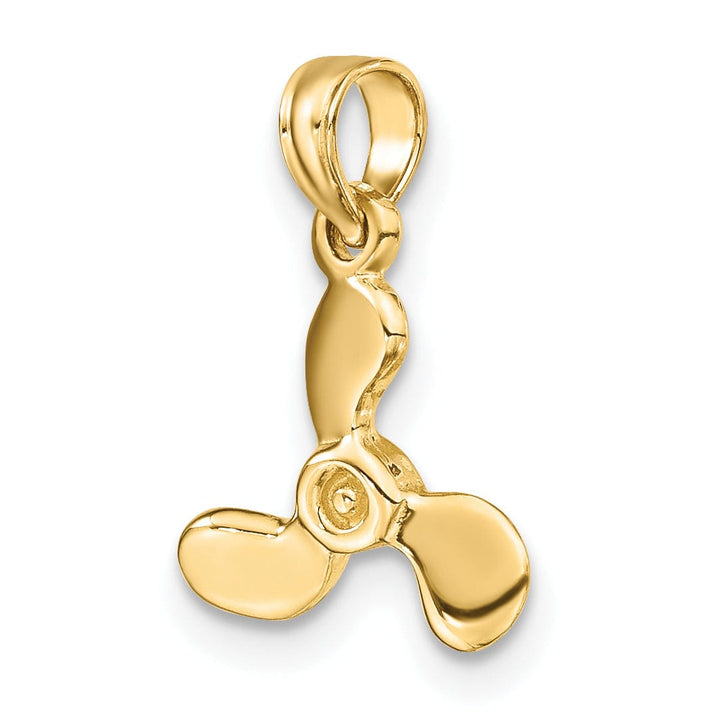 Lovely Rita's Pendants & Charms 14K Yellow Gold 3-D Polished Finished Mini Three Blade Boat Propeller Charm