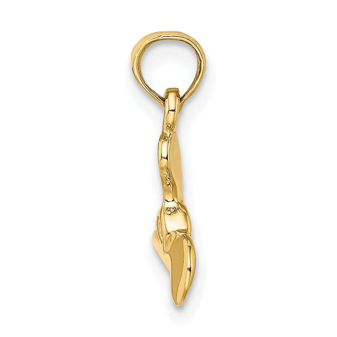 Lovely Rita's Pendants & Charms 14K Yellow Gold 3-D Polished Finished Mini Three Blade Boat Propeller Charm